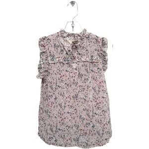 Hayden Girl Pink Floral Blouse Short Sleeve Flowy Family Pictures Size Large